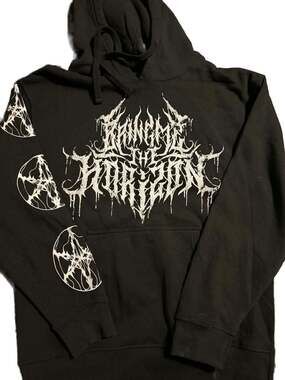 Bring Me The Horizon Death Metal Logo Black Hoodie Size Medium